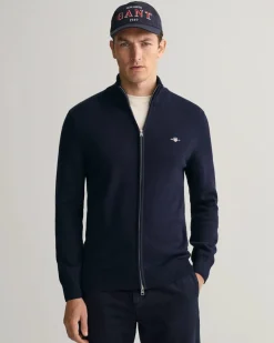 GANT - CASUAL COTTON ZIP CARDIGAN