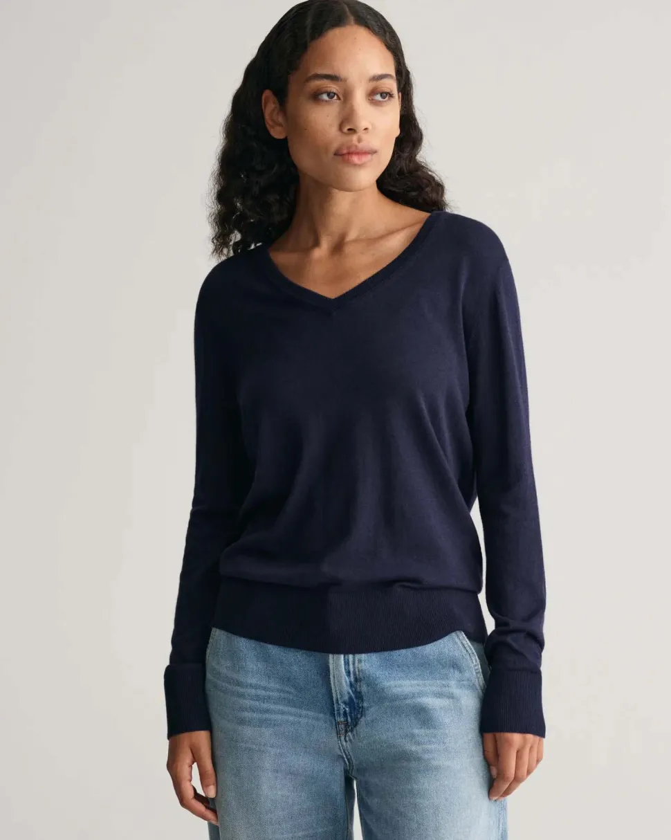 GANT - FINE KNIT V-NECK
