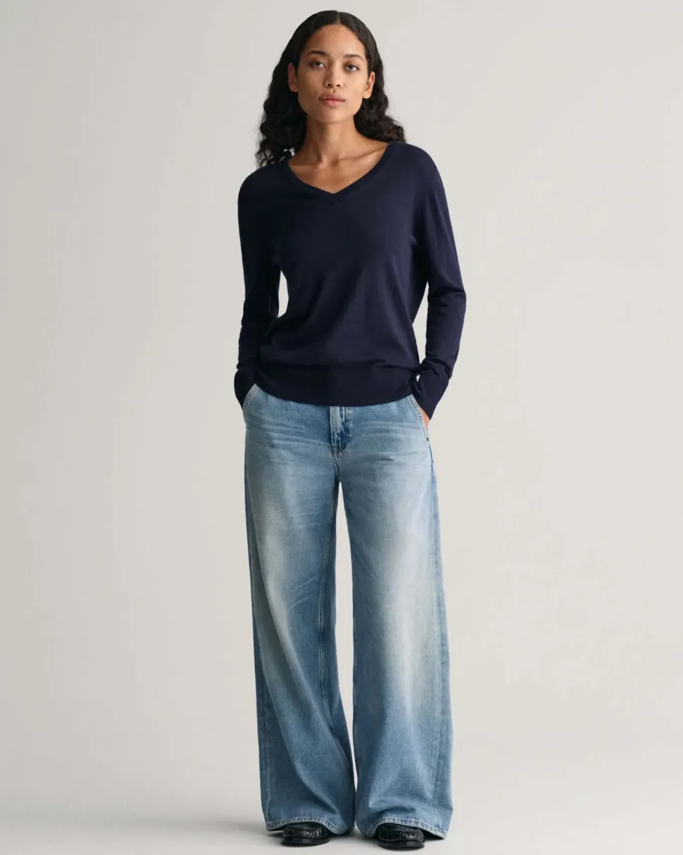 GANT - FINE KNIT V-NECK