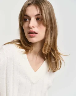 GANT - WIDE RIBBED WOOL V-NECK