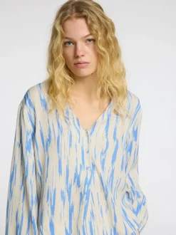 SELECTED FEMME - SLF BAELA LS AOP V-NECK TOP