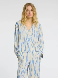 SELECTED FEMME - SLF BAELA LS AOP V-NECK TOP