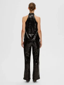 SELECTED FEMME - SLFALAIA HW LONG SEQUINS PANT
