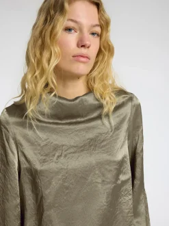 SELECTED FEMME- SLF SELENE LS DRAPED NECKLINE TOP