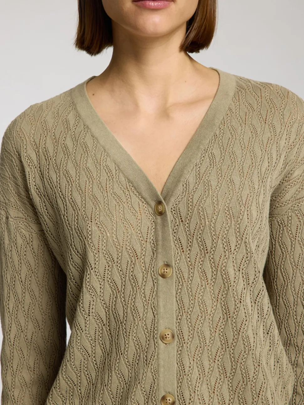 - SLF AGNY LS KNIT STRUCTURE CARDIGAN