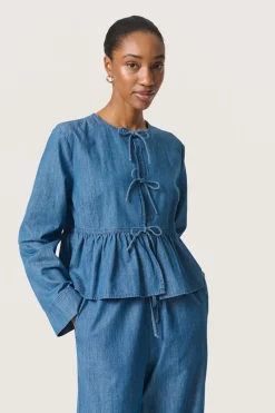 SOAKED IN LUXURY - SL CHAMY SHIRT BLOUSE